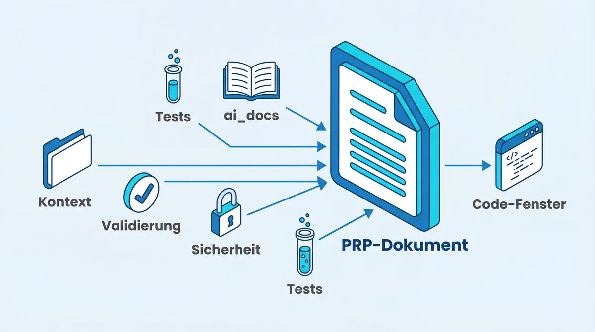 Aufbau eines Product Requirement Prompt (PRP) für Salesforce-Entwicklung mit den 5 Kernprinzipien: Context, Validation Loops, Information Dense, Progressive Success und Global Rules